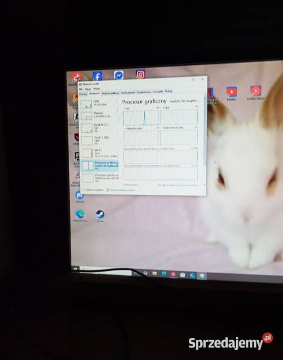 Komputer pc gamingowy do gier monitor zestaw Laszki