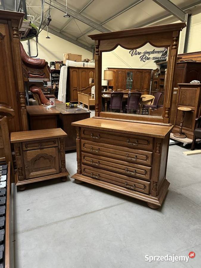 Dębowa sypialnia łóżko 180 szafki komoda szafa Sławoszewek