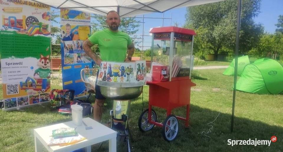 Wata cukrowa Popcorn z obsługą na event wynajem Poznań