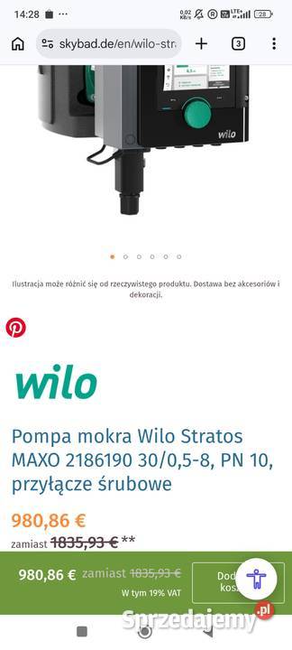 Pompa Wilo Stratos MAXO 30058 Bęczków sprzedam