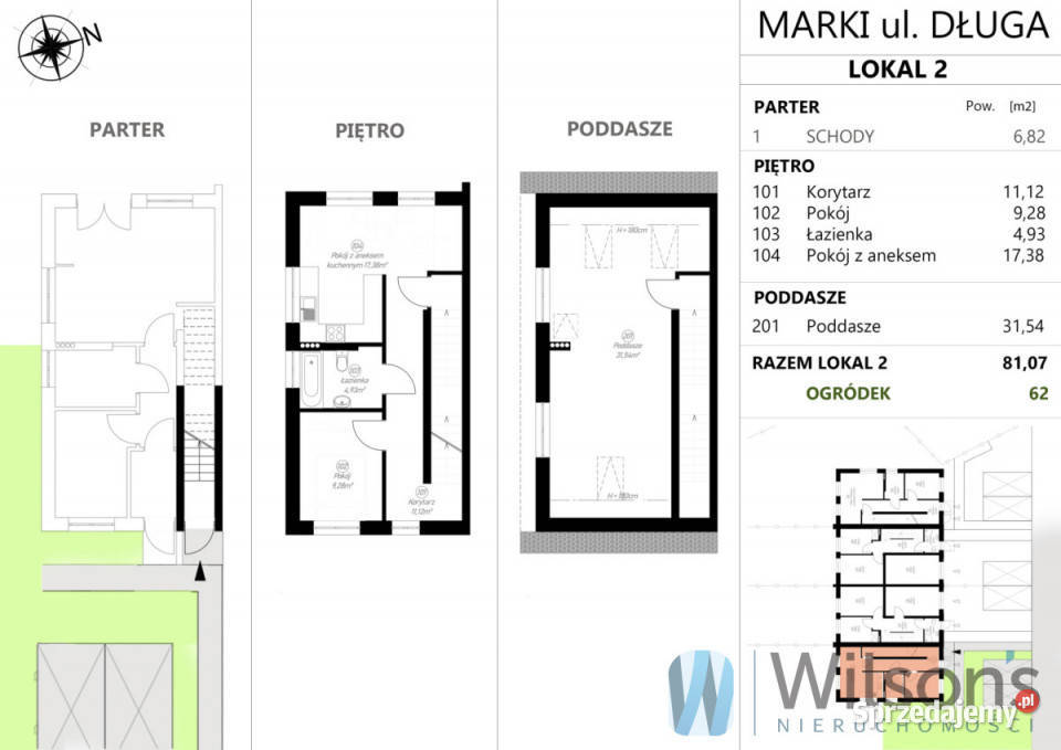 Mieszkanie 110m2 6pok Marki Długa