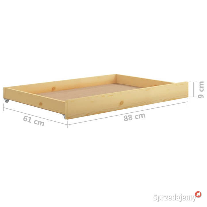 Łóżko dzienne z szufladami lite drewno sosnowe 57cm Warszawa