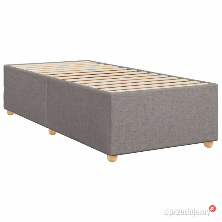 Łóżko kontynentalne z materacem taupe tkanina 90cm Łóżka Warszawa