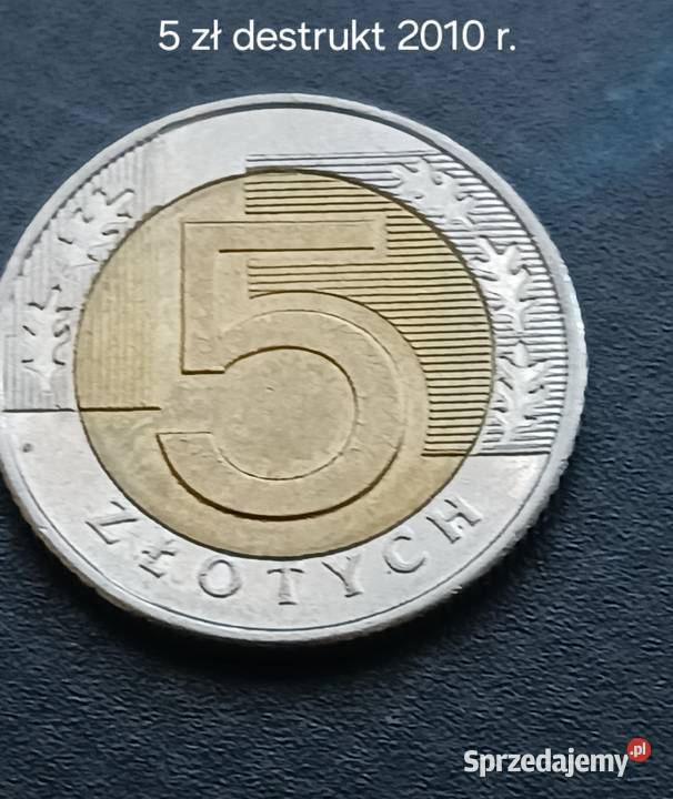 5 Złotych 2010 r Wielodestrukt z mennicy Konin sprzedam