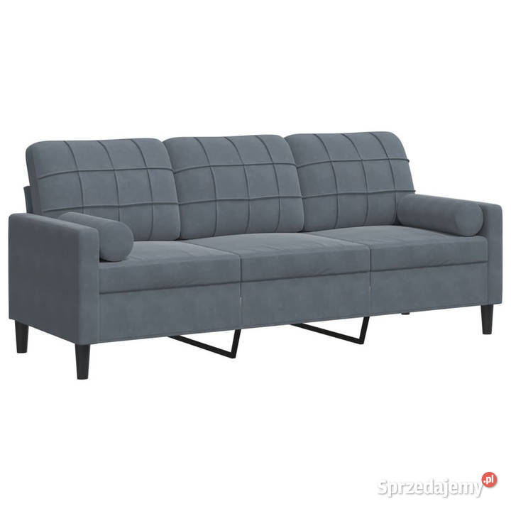 3osobowa sofa z poduszkami ciemnoszara 180 Warszawa