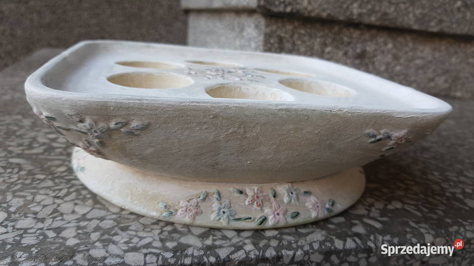 Duzy ceramiczny świecznik wielokolorowy Myszków