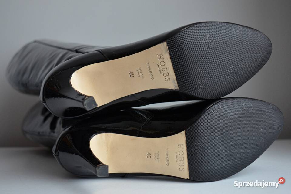 Kozaki Hobbs Roxy czarna skóra LAKIEROWANA Białystok