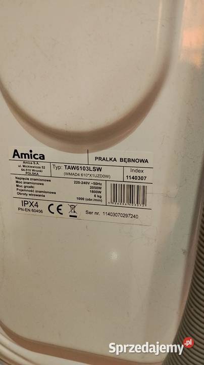 Sprzedam pralkę automatyczną Amika Slim sprzedam