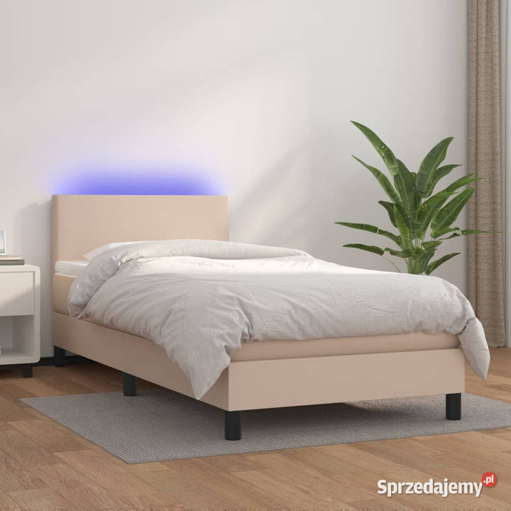 Łóżko kontynentalne materac i LED cappuccino 80cm Warszawa sprzedam