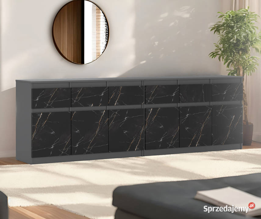 Komoda Loft Nowoczesna Duża 6 Szuflad 240 Szafka 35cm warmińsko-mazurskie Elbląg