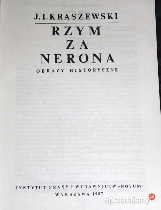 Rzym Nerona Józef Ignacy Kraszewski Książki i Podręczniki Chełm