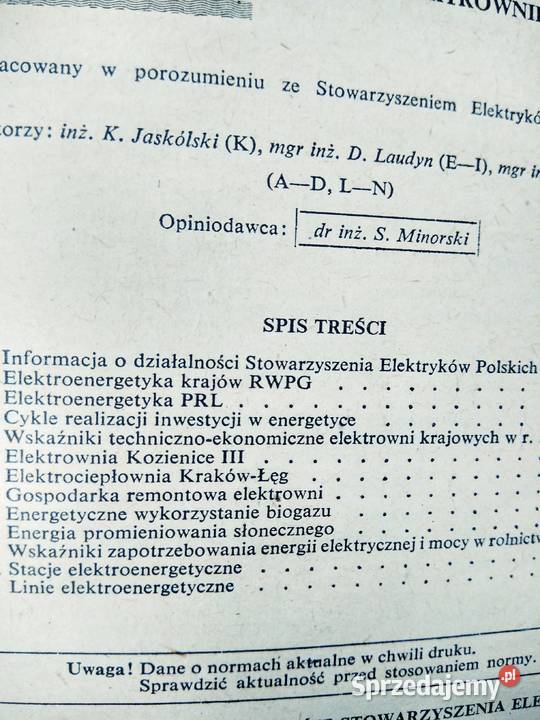 Elektrownie i sieci wkładka do terminarza Warszawa