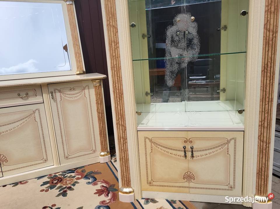 Komplet mebli włoskich komoda witryna lustro Sypniewo