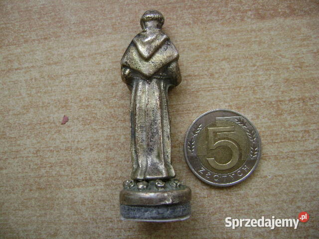 Starocie z PRL Dewocjonalia Figurka metalowa Gdynia