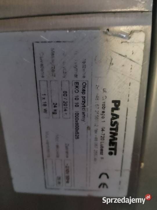 Okap gastronomiczny 100x82 przyścienny dolnośląskie Wrocław