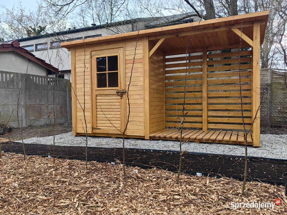 Domek narzędziowy drewniany 2 x 11m z drewutnią Kalety