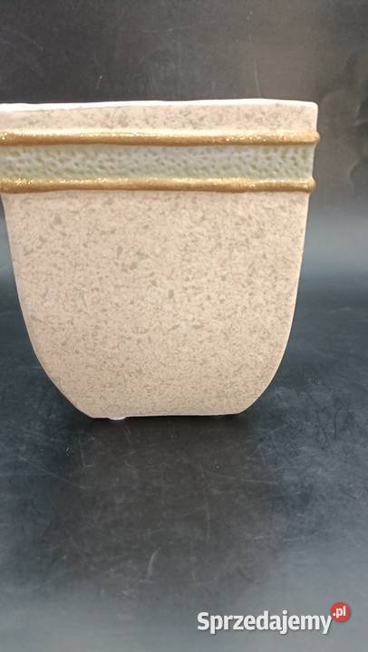 Ceramiczna doniczka osłonka z błyszczącymi Zamość sprzedam