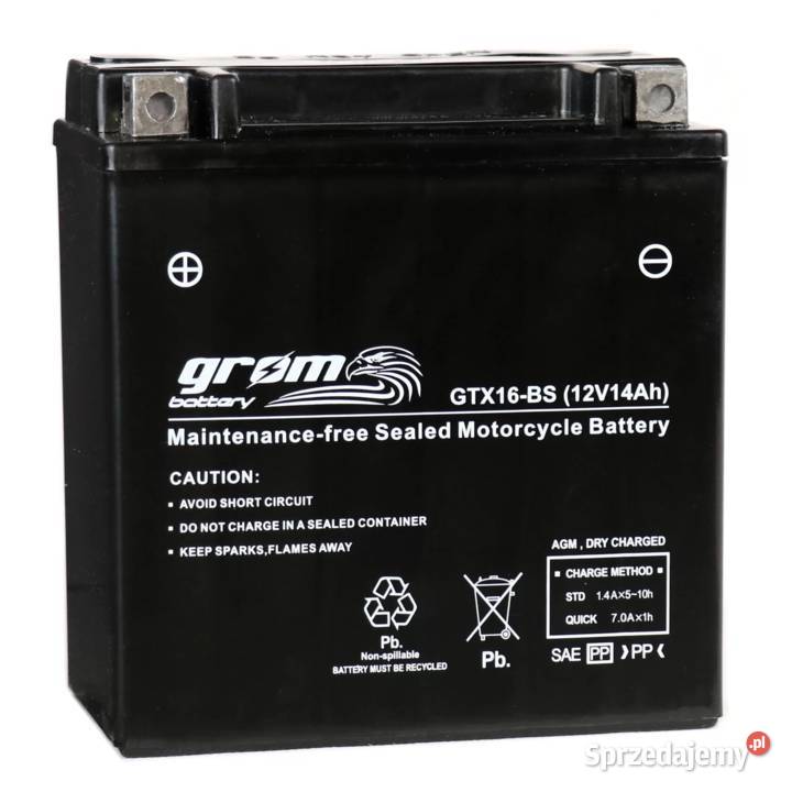 Akumulator motocyklowy GROM GTX16BS 12V 14Ah wielkopolskie Konin