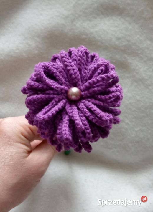 Kwiatek na szydełku Antyki, Sztuka, Kolekcje Łask sprzedam