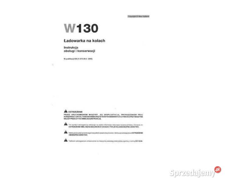 Holland W130 ladowarka kolowa instrukcja DTR Kielce