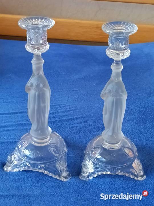 piękny komplet świeczników Porcelana i szkło Gliwice