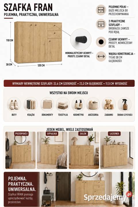 Komoda FRAN Dąb Artisan opolskie