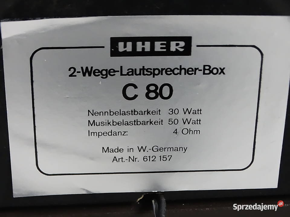 Kolumny Vintage UHER C 80 50W Made in WGermany Biłgoraj