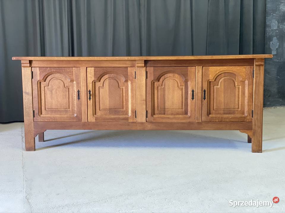 Długa dębowa komoda rustykalna sideboard Budno