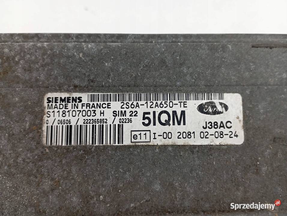 STEROWNIK SILNIKA 2S6A12A650TE 16 B 100 Ford