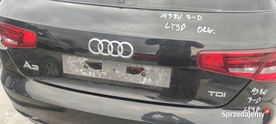 KLAPA TYŁ TYLNA AUDI A3 8V3 3 DRZWI LY9B osobowe
