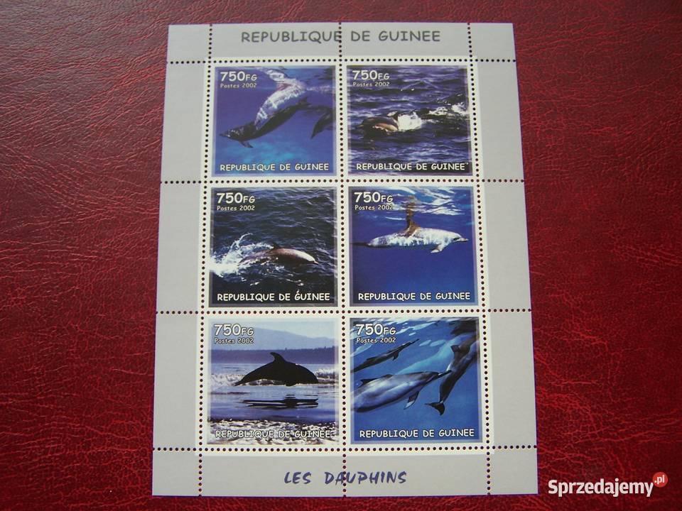 Gwinea 2002 MNH Fauna Życie Morskie Delfiny śląskie