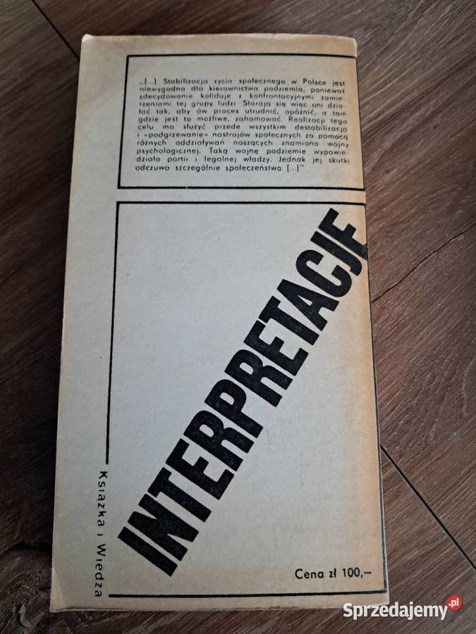 książka z 1983r podziemie polityczne LWojtasika Sandomierz sprzedam