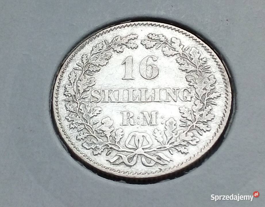 DANIIA16 SKILLING1857 r SREBRO 0500 FREDERICVS V Legionowo