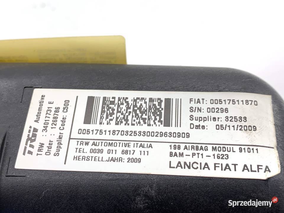 PODUSZKA POWIETRZNA PASAŻERA FIAT BRAVO II