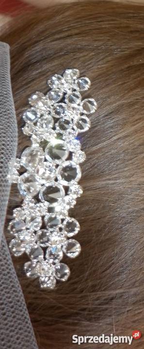 Grzebyk ślubny ozdoba do włosów posrebrzany Szydłowiec