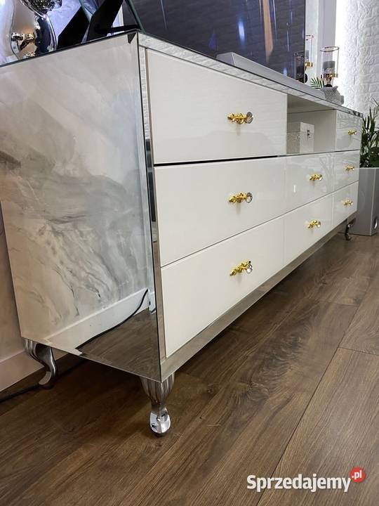 Komoda RTV złota biała glamour nowoczesna wielkopolskie Kępno