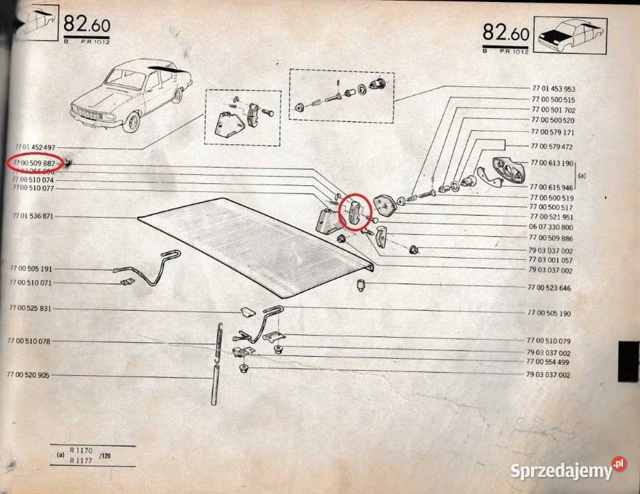 Renault 12 Dacia 1300 Nowy rygiel klapy tylnej Piaseczno