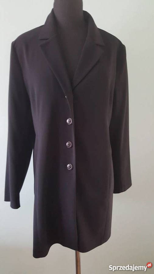 MARYNARKA długa czarna żakiet płaszczyk Rozmiar 42(XL) wielkopolskie Złotniki