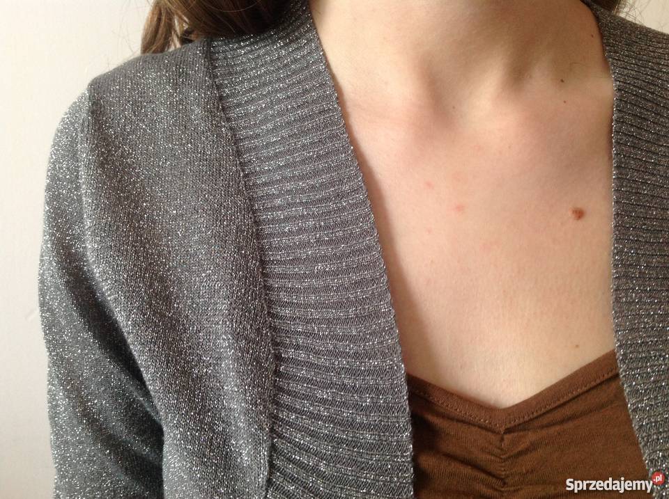 Bolerko srebrne z dzianiny szary/srebrny Częstochowa sprzedam