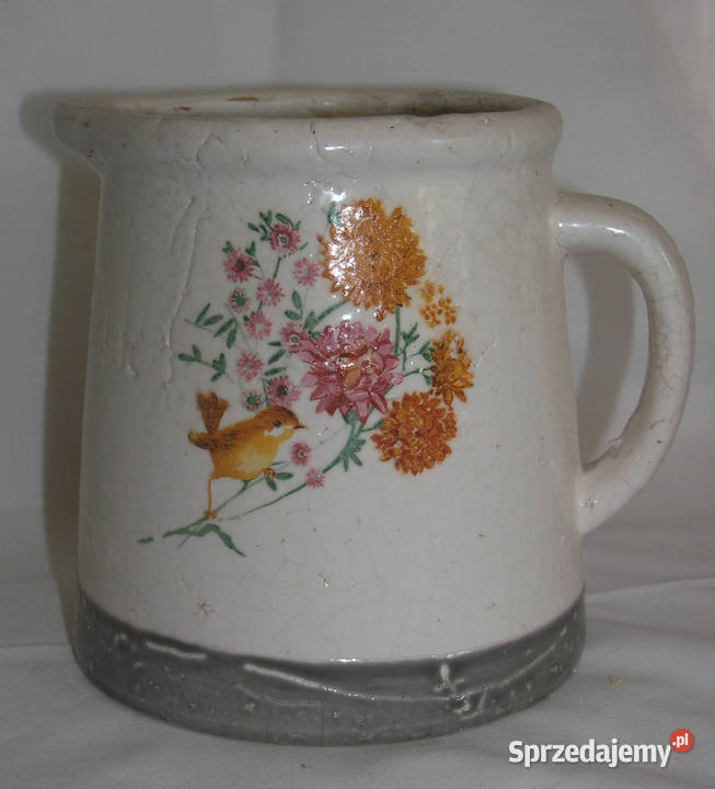 dzbanek ceramiczny z ptaszkiem rękodziełoMD Bartków