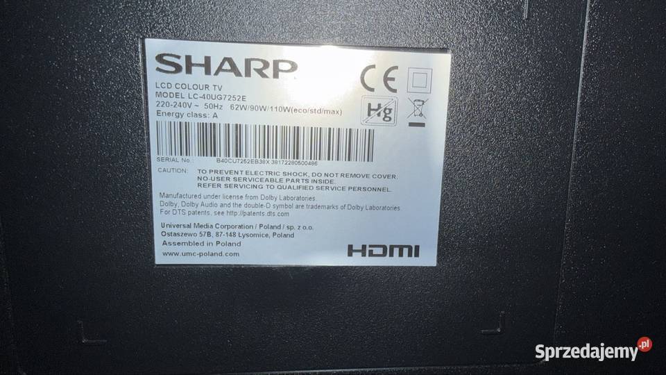 Sharp LC40UG7252E wielkopolskie Poznań
