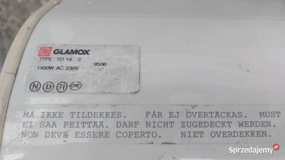 Grzejnik elektryczny glamox 1400w