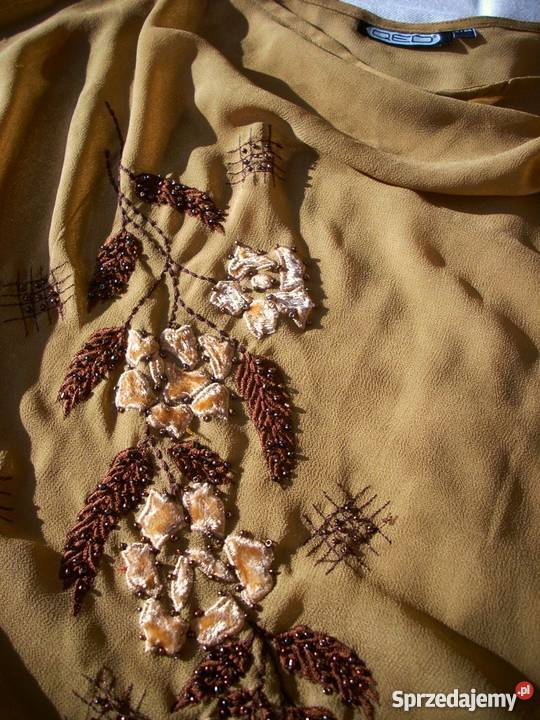 QED Tunika elegancka Zwiewna Hafty Koraliki 36 Nowy Sącz