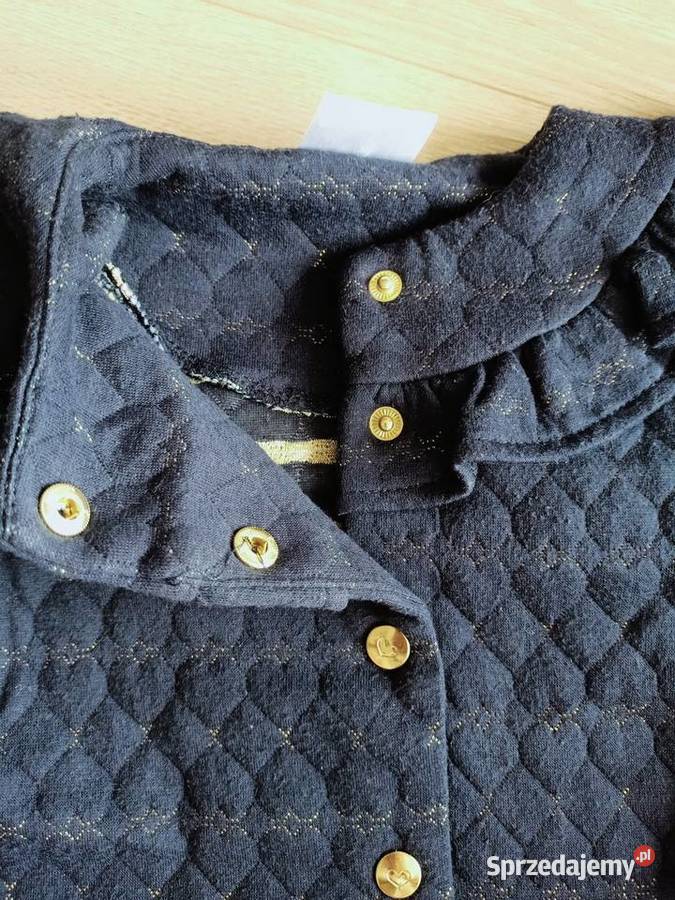 Bluza dziewczęca rozpinana granatowa ze złotą Płock