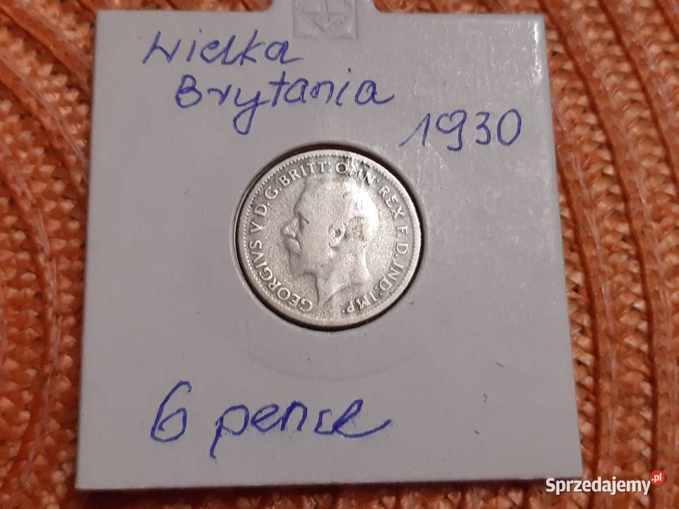 moneta srebrna Wielkiej Brytanii z 1930r Łomża