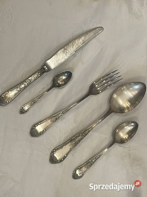Zestaw zabytkowych sztućców platerowanych Fraget Kraków