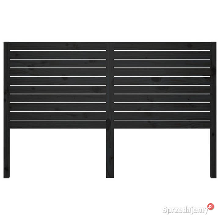 Wezgłowie łóżka czarne 141x4x100 lite drewno Warszawa