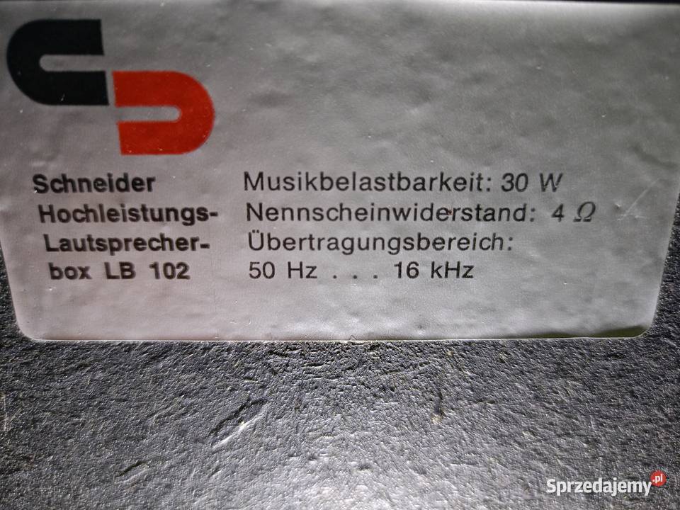 Zabytkowe Kolumny 4 Ohm Schneider Box LB 102 Drawski Młyn