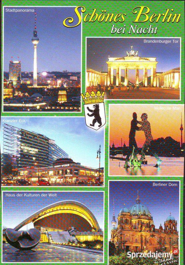 Kart Poczt Berlin widoki nocą Gliwice