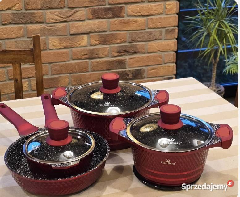 309 Garnki lakierowane czerwone Modern Zabrze